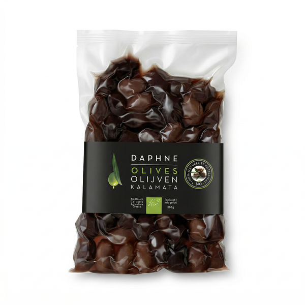 Daphne Organic Kalamata Olives – vacuum-packed