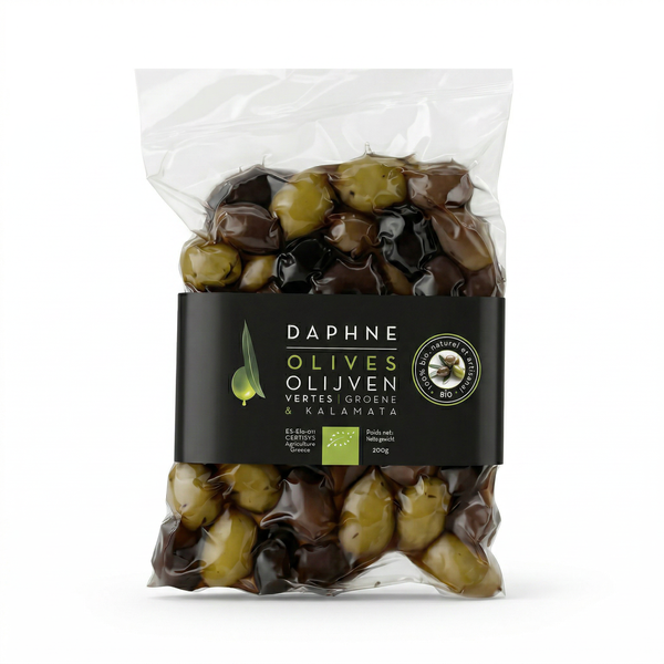 Daphne Organic Mixed Olives – vacuum-packed